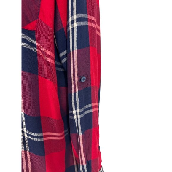 Woolrich Roll Tab Sleeve Plaid Button Down Tunic Women's Size XXL - Picture 3 of 10